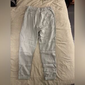 Zara Linen Blend Joggers Light Green